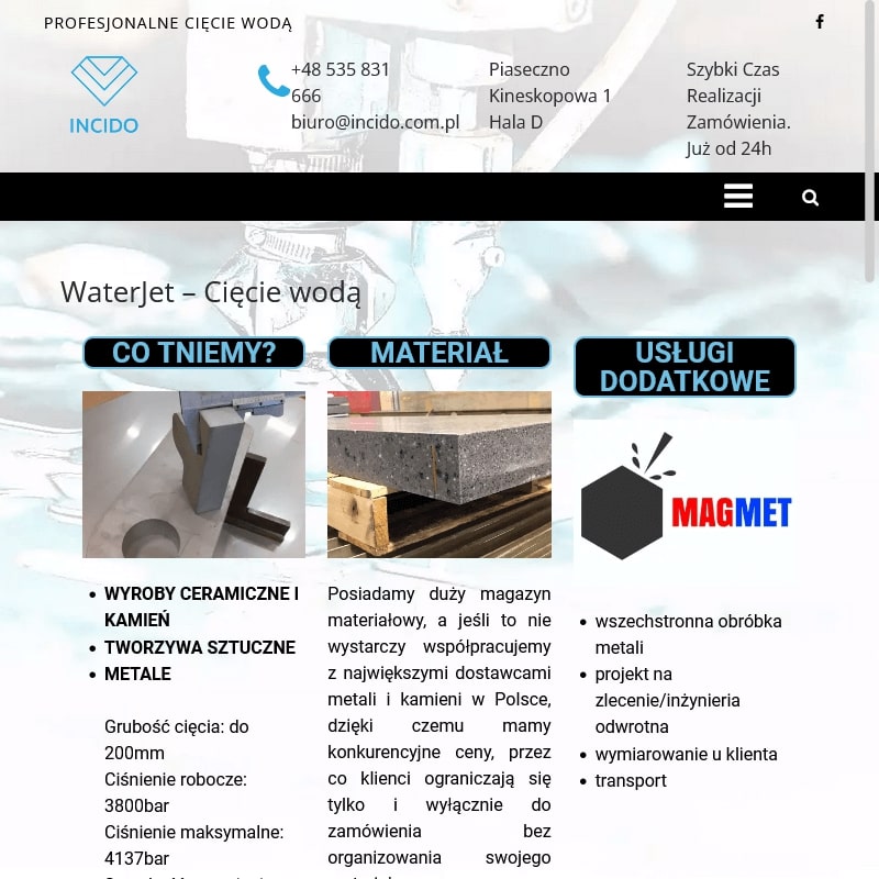 Białystok - cięcie wodą