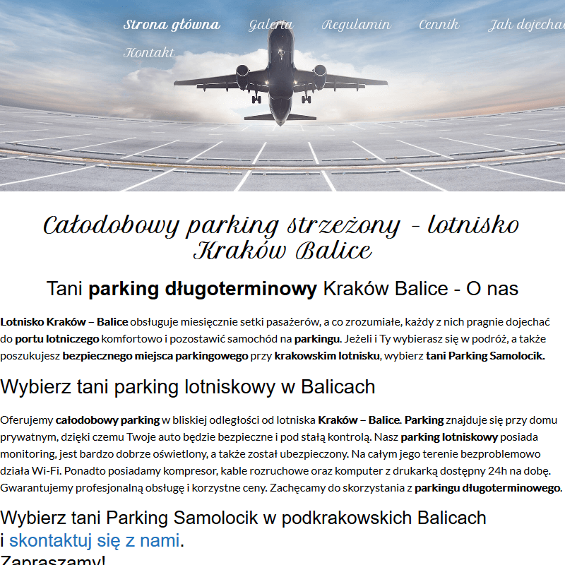 Kraków - parking balice lotnisko