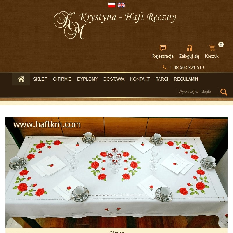 Obrusy ręcznie haftowane